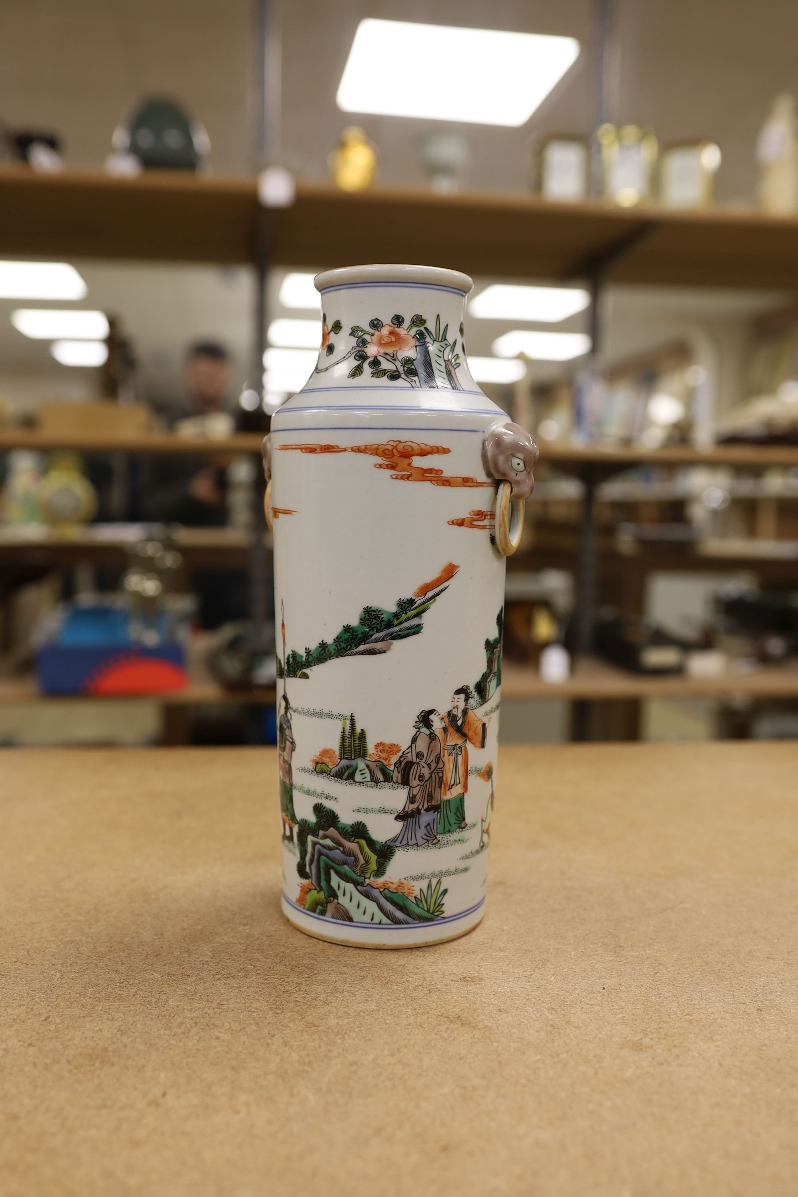 Three Chinese porcelain vases, tallest 26cm